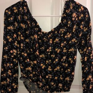 Black floral top